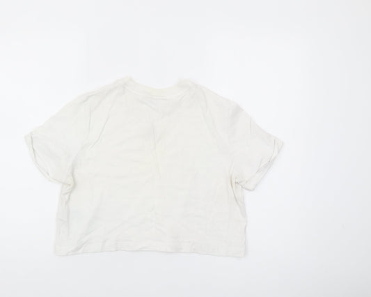 Womens UK Size 18 adidas White Cropped T-Shirt