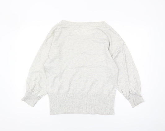 Gap Women's Grey Wool Jumper, Size S, Regular Fit