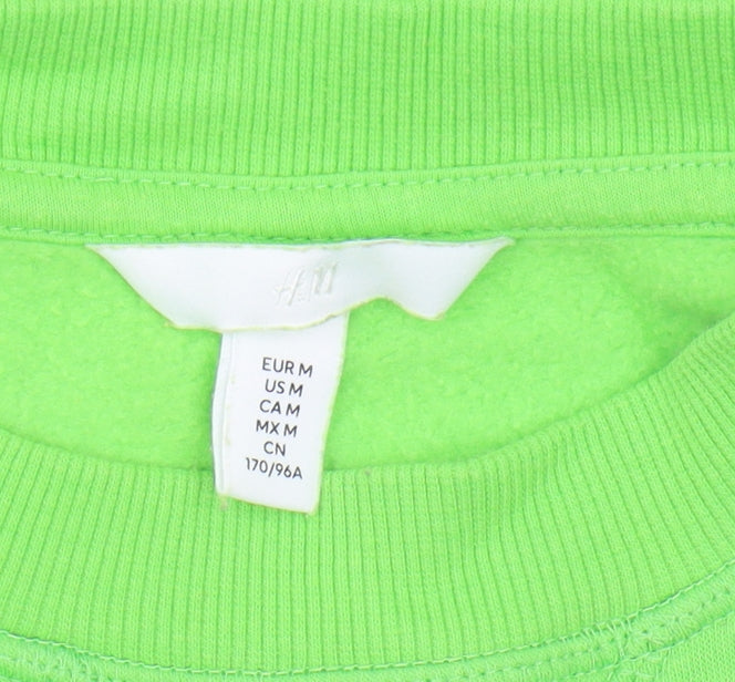H&M Unisex Green Crew Neck Pullover Sweatshirt M