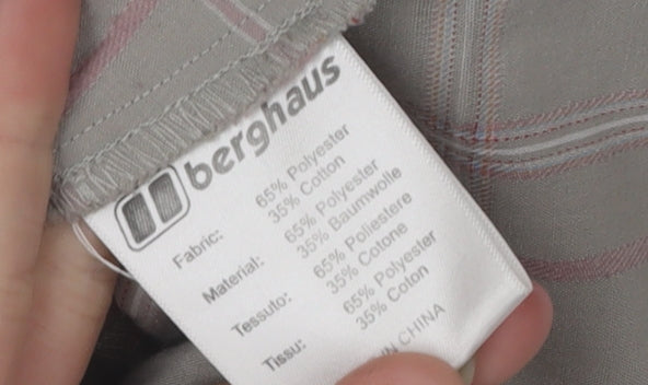 Berghaus Women's Beige Check Button-Up Shirt Size 12
