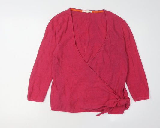 Womens UK Size 12 White Stuff Pink Wrap Jumper
