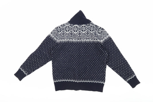 Jasper Conran Blue Fair Isle Wool Men's Jumper S