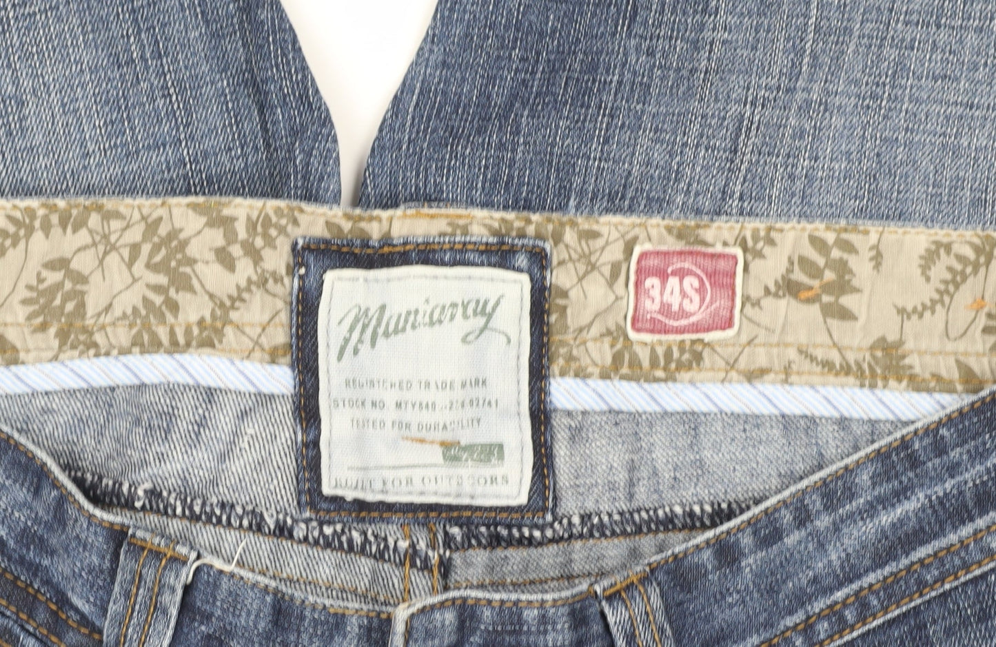 Munitory Men's Blue Cropped Denim Jeans, Size 34