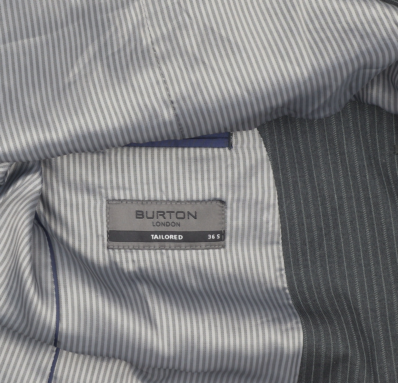 Mens UK Size 36 Burton Regular Grey Suit Jacket