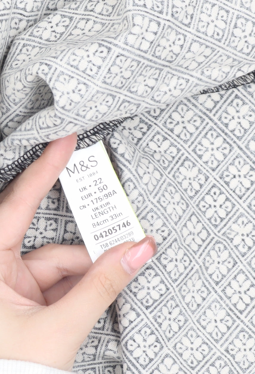 Marks and Spencer Women's A-Line Geometric Skirt, Size 22