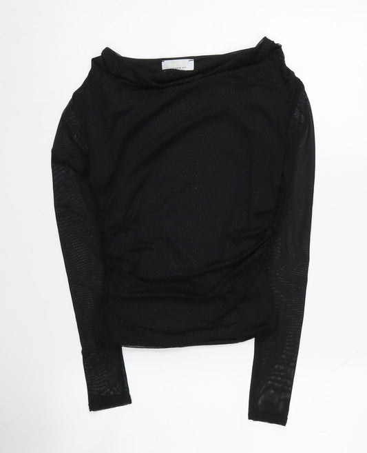 Womens UK Size 8 Quiz Black Basic Blouse