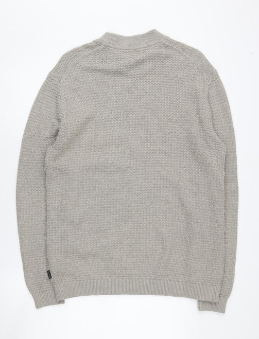 Ted Baker Men's Grey Pullover Jumper, L, Waffle-Knit