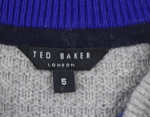 Ted Baker Men's Grey Pullover Jumper, L, Waffle-Knit