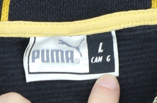 Puma Men's Black Polo Shirt L Collared Casual