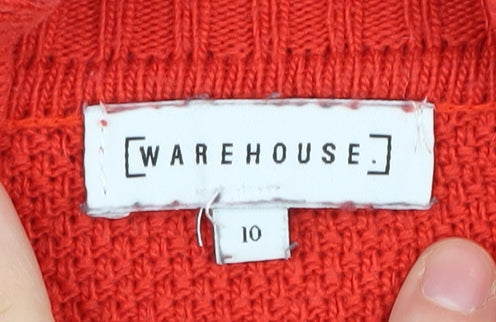 Womens UK Size 10 Warehouse Red Pullover Jumper