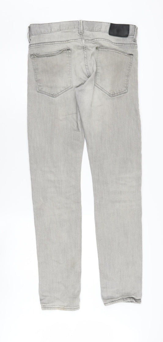 H&M Men’s Grey Slim Fit Jeans Size 32 Low Waist Denim