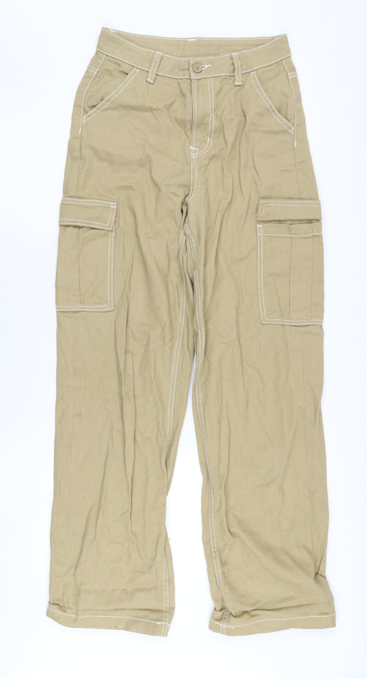Womens UK Size 6 H&M Regular Fit Cargo Beige Trousers