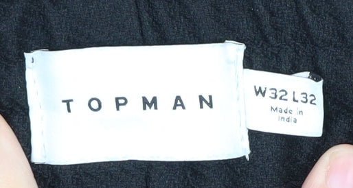Mens UK Size 32 Topman Jogger Black Trousers