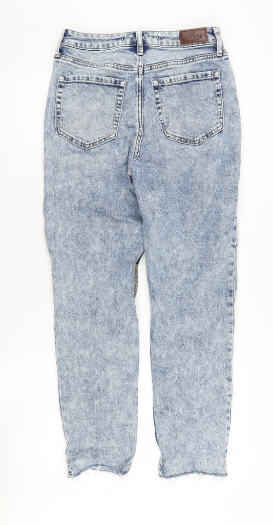 Hollister Women's Blue Mom Jeans, Size 3R, High-Rise, Distressed