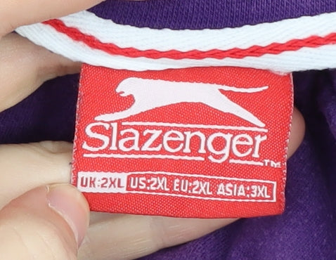 Slazenger Men's Purple 2XL Short Sleeve Cotton T-Shirt