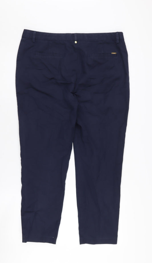Womens UK Size 14 Marks and Spencer Regular Fit Blue Trousers