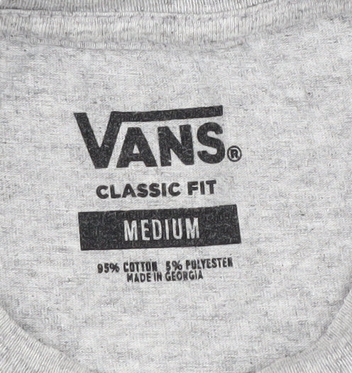 Vans Men's Grey Blue Colourblock Medium T-Shirt
