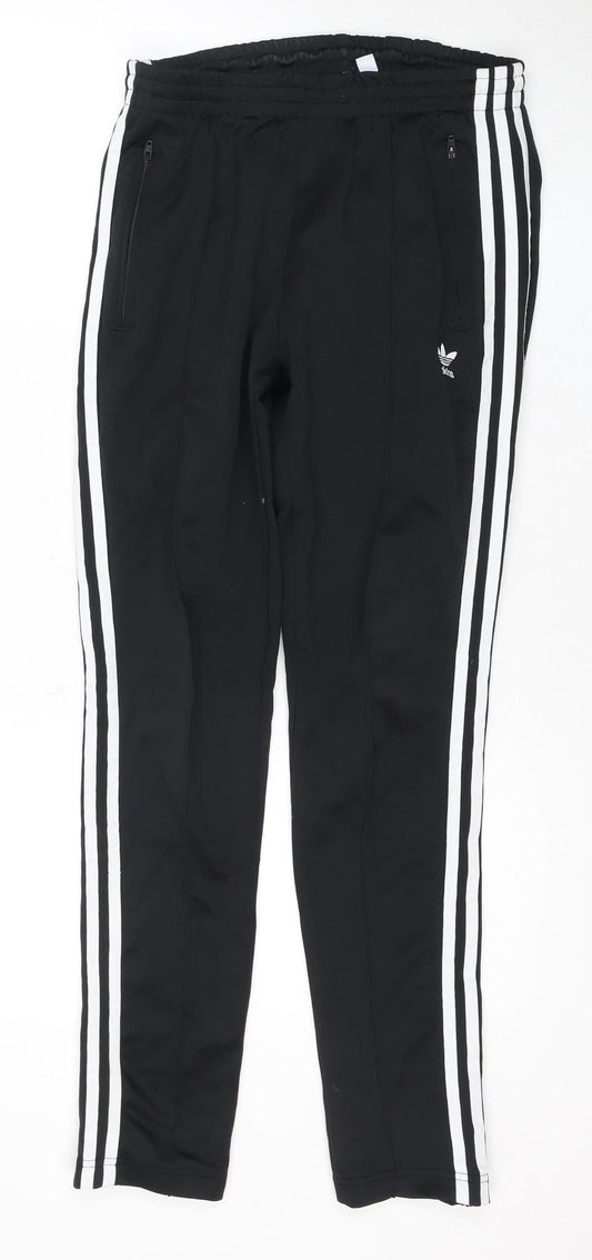 Additional front view of Adidas unisex black track pants, size 10, athletic style