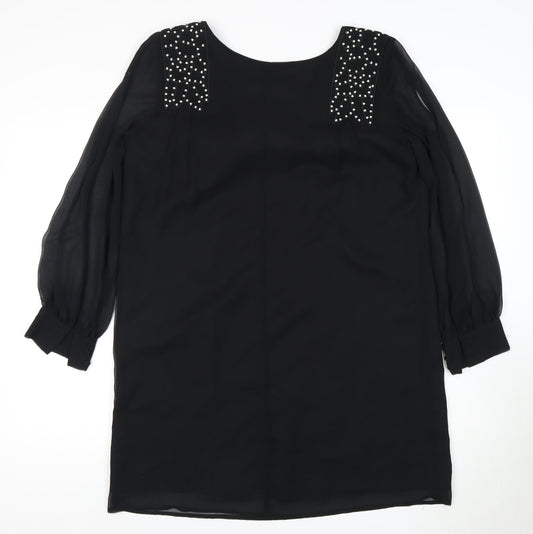 Next Women's Black Long Sleeve Dress Size 14