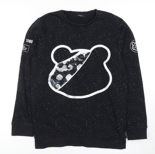 George Boys Black Sequin Sweatshirt 11-12 Years Casual Wear