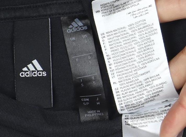 adidas Men's Black Short Sleeve Crew Neck T-Shirt Small