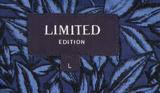 Marks and Spencer Men's Blue Floral Polo, L