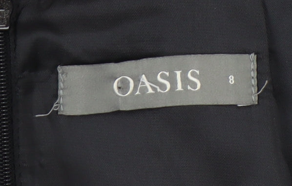 Oasis Women's Black Floral Pencil Skirt Size 8