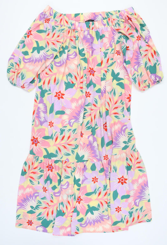 Additional front view of ASOS DESIGN Women's Multicoloured Plus Size Dress