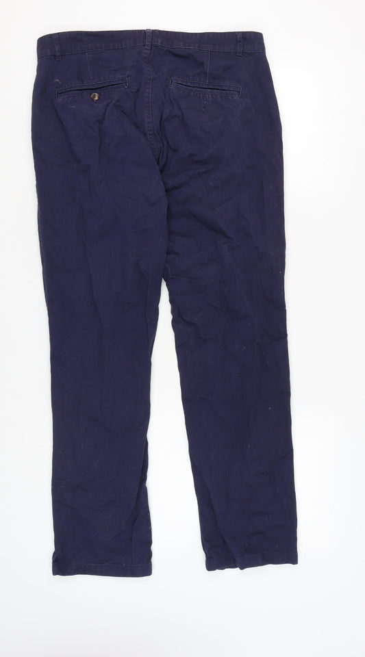 Saxnet Ltd Men's Blue Classic Chino Trousers, M, Cotton