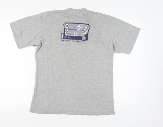 Adidas Men's Grey Graphic T-Shirt