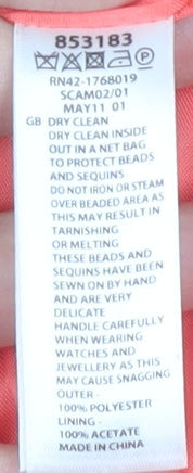 Monsoon Pink Floral Sequin Sleeveless Dress, Size 14