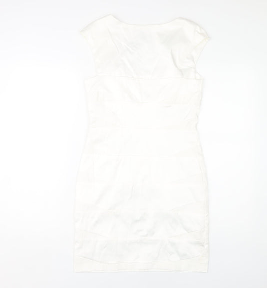 AX Paris White Cap Sleeve Dress, Size 12, Elegant Women's Wear