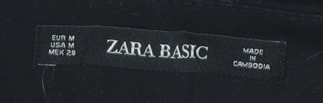 Womens UK Size M Zara Basic Classic Fit Black Trousers