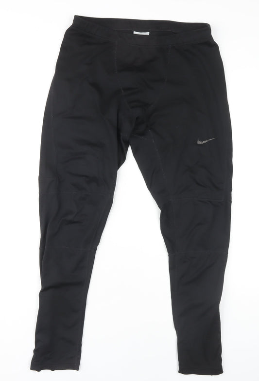Additional front view of Nike unisex black running trousers xl - breathable, quick dry