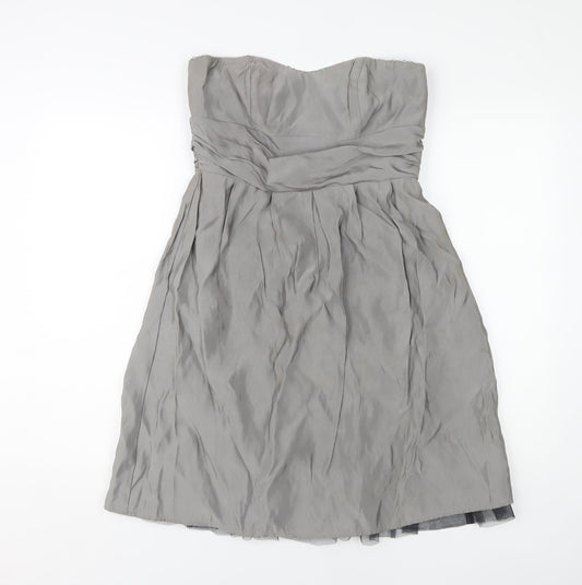 Additional front view of Star by Julien Macdonald Grey Strapless Dress, size 12