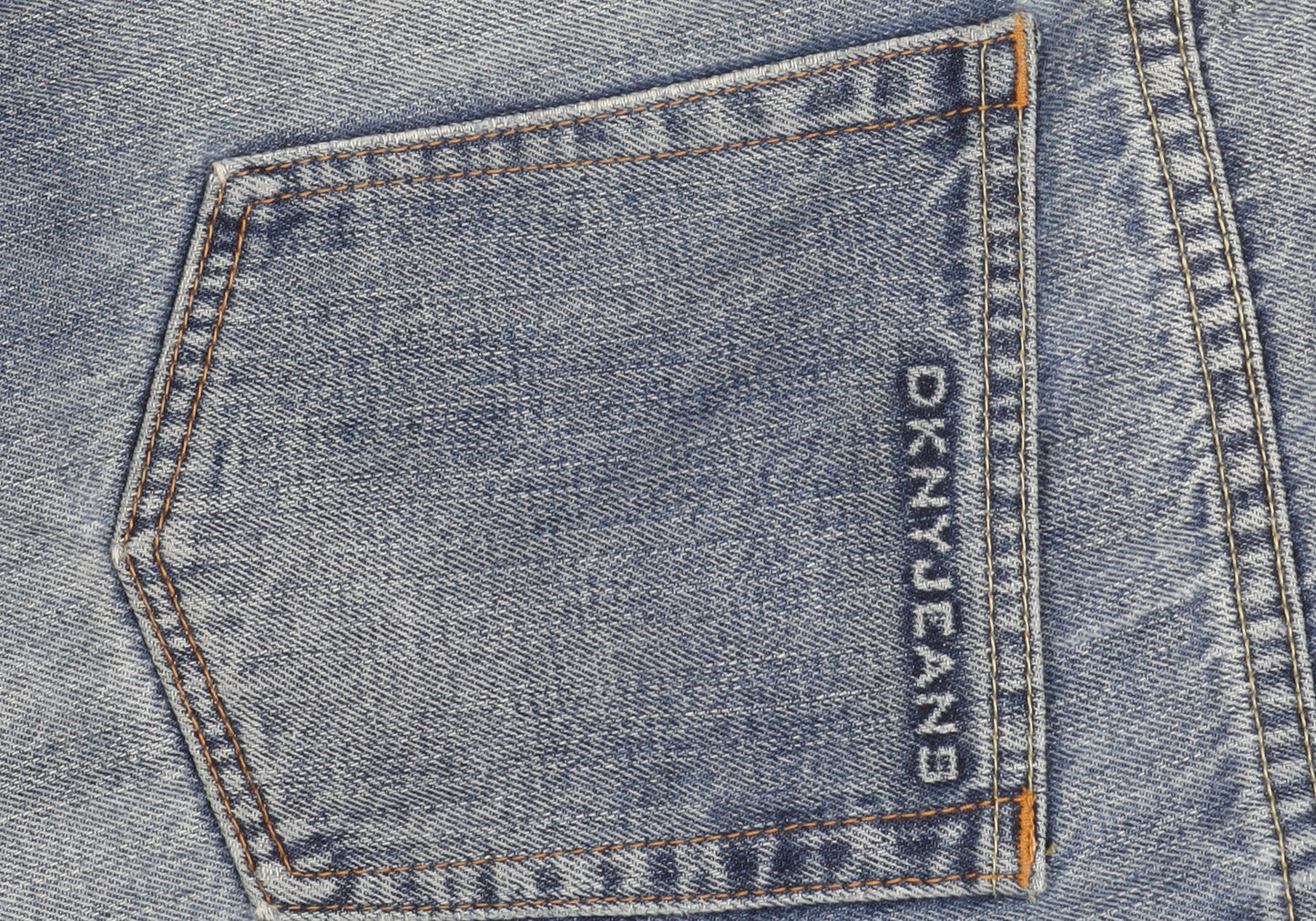DKNY Men's Blue Straight Jeans Size 32 Embroidered