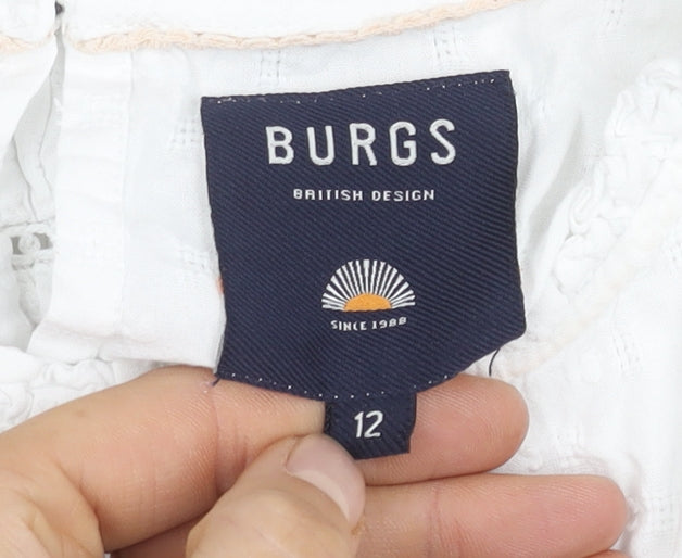 Womens UK Size 12 BURGS White Blouse