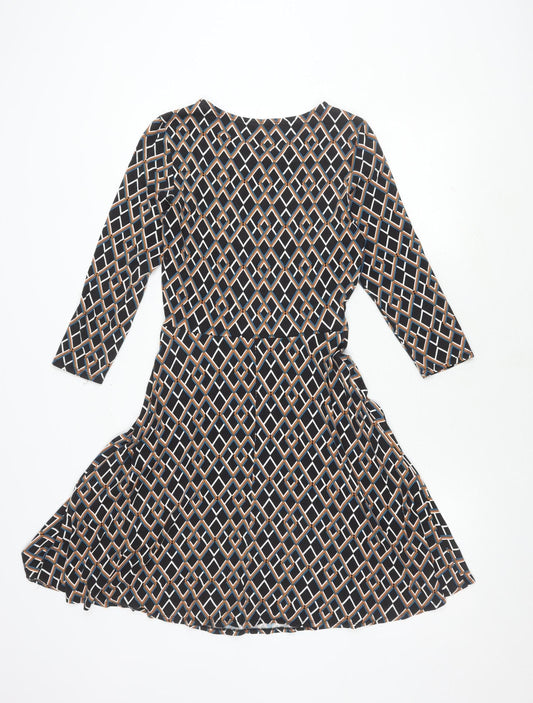 Dorothy Perkins Women's Geometric A-Line Dress Size 8
