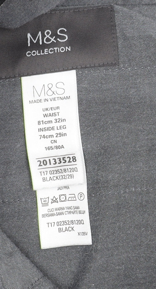Marks and Spencer Men's Black Dress Pants Size 32
