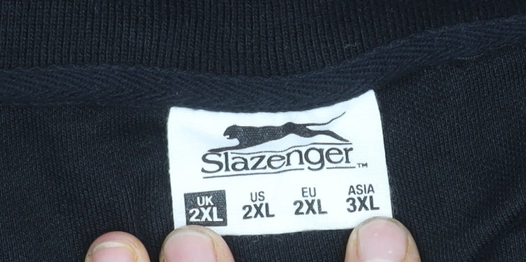 Slazenger Men's Black Polo Shirt 2XL Classic Fit