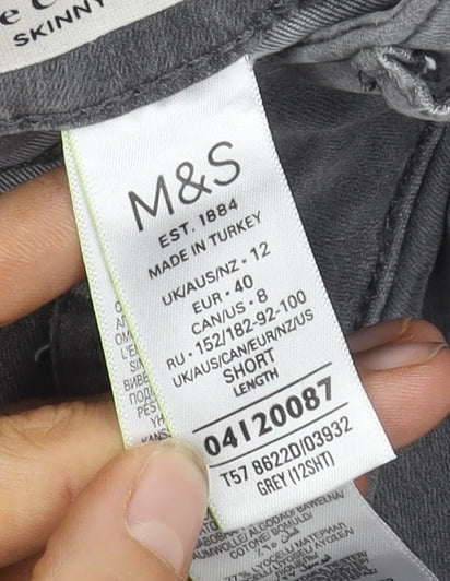 Womens UK Size 12 Marks and Spencer Skinny Grey Jeans