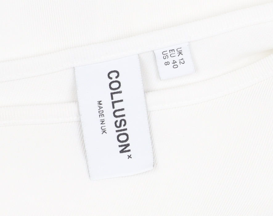 Womens UK Size 12 COLLUSION White Blouse