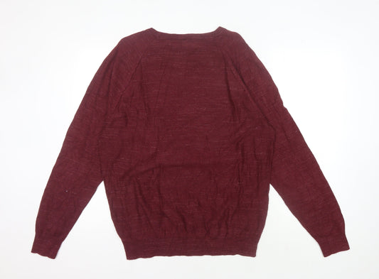 J.Crew Men's Red Cotton Pullover Jumper, Size L