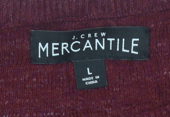 J.Crew Men's Red Cotton Pullover Jumper, Size L