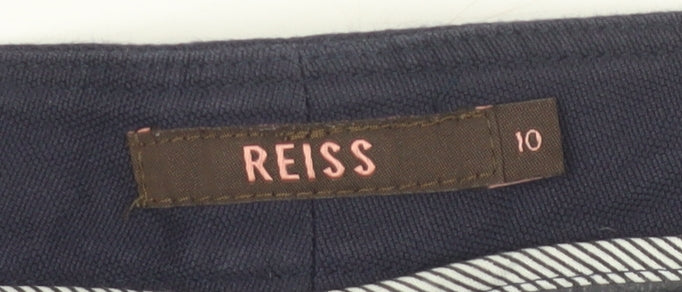 Womens UK Size 10 Reiss Regular Fit Capri Blue Trousers