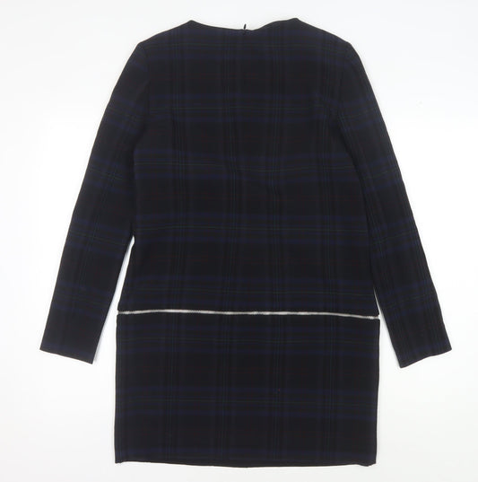 Zara Woman Black Plaid Shift Dress, Size S, Women