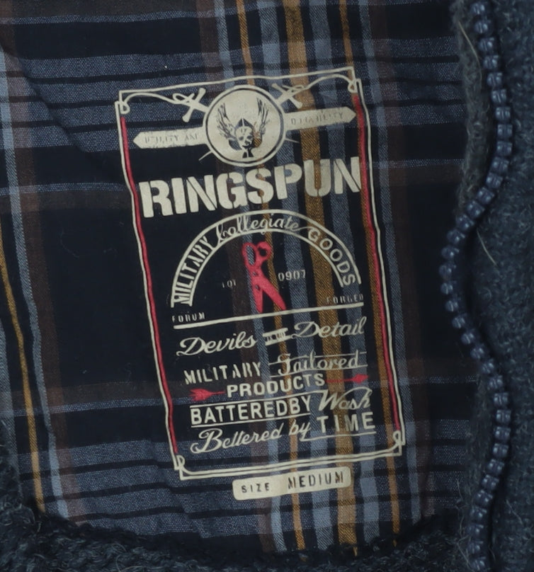 Ringspun Men's Black Full Zip Jumper M