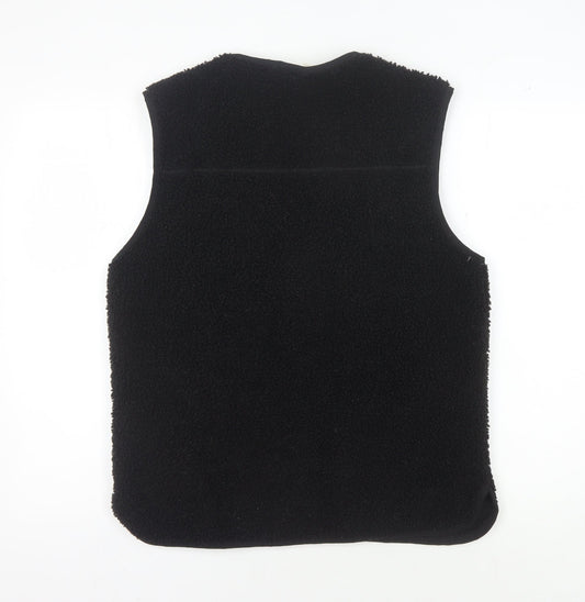 H&M Unisex Black Waistcoat, Size S, Full Zip Casual