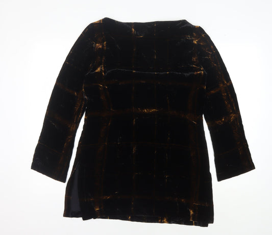 Planet Women's Black Check Velvet Dress Size 10