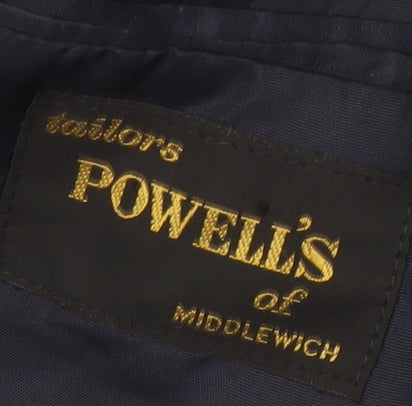 Powell's Grey Men's Blazer, Size 39R, Wool, Two-Button, Stripe